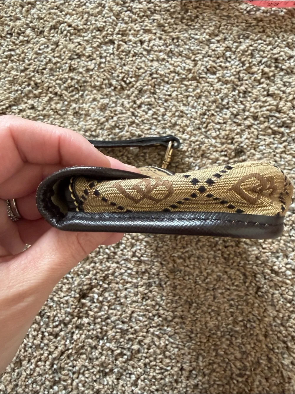 DOONEY & BOURKE Brown & Tan Vintage Wristlet Pouch Wallet